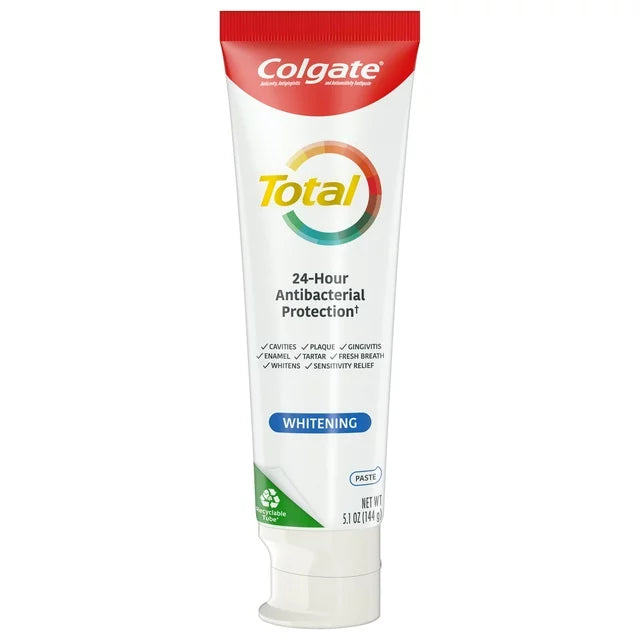Colgate Total Whitening Toothpaste, Mint Gel, 1 Pack, 5.1 Oz Tube