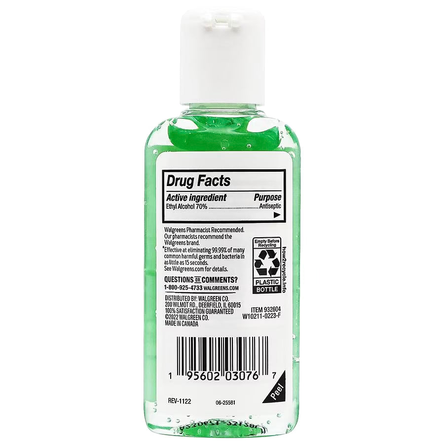 Walgreens Hand Sanitizer + Aloe & Vitamin E, 2.0 fl oz