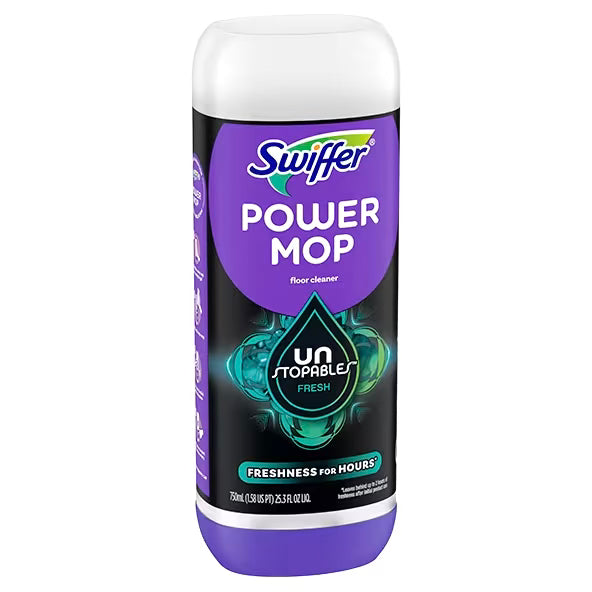 Swiffer PowerMop Floor Cleaning Solution Refill with Unstopables Fresh Scent, 25.3 fl oz