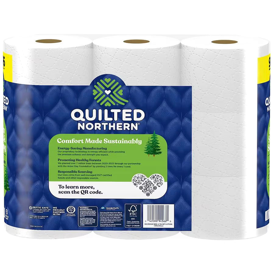 Quilted Northern Ultra Soft & Strong 2-Ply Mega Roll Toilet Paper, 295.0 ea, 9 pack