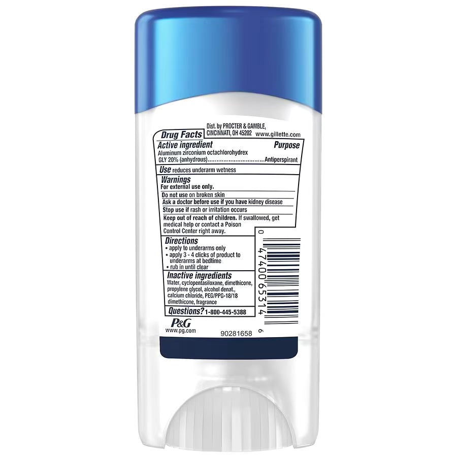 Gillette 72 Hours Sweat Protection Clear Gel Antiperspirant & Deodorant for Men Cool Wave - 1.6oz