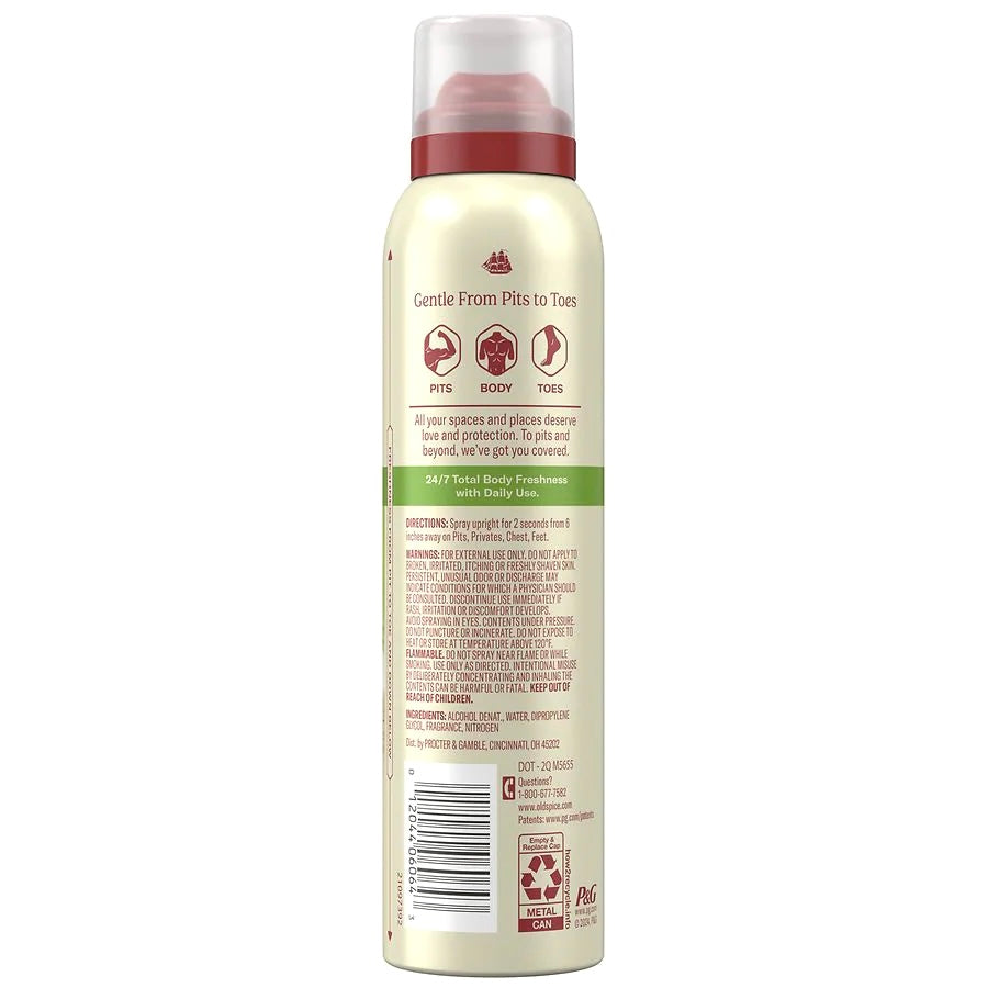 Old Spice Whole Body Deodorant Spray, Aluminum Free Total Body Deodorant, Fiji Scent, 3 oz