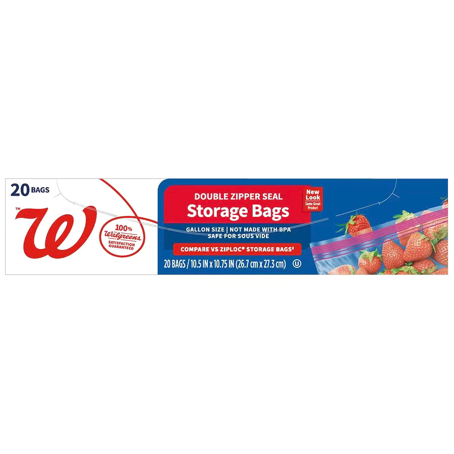 Complete Home (Walgreens) Gallon Storage Bags 20ct
