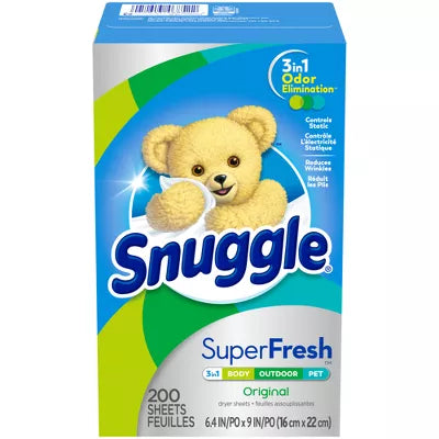 Snuggle Plus SuperFresh Original Fabric Softener Dryer Sheets - 200ct