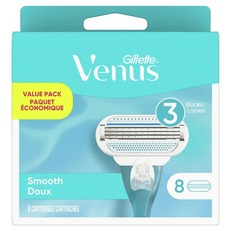 Venus Smooth Doux Women's Razor Blade Refills, 8 Count
