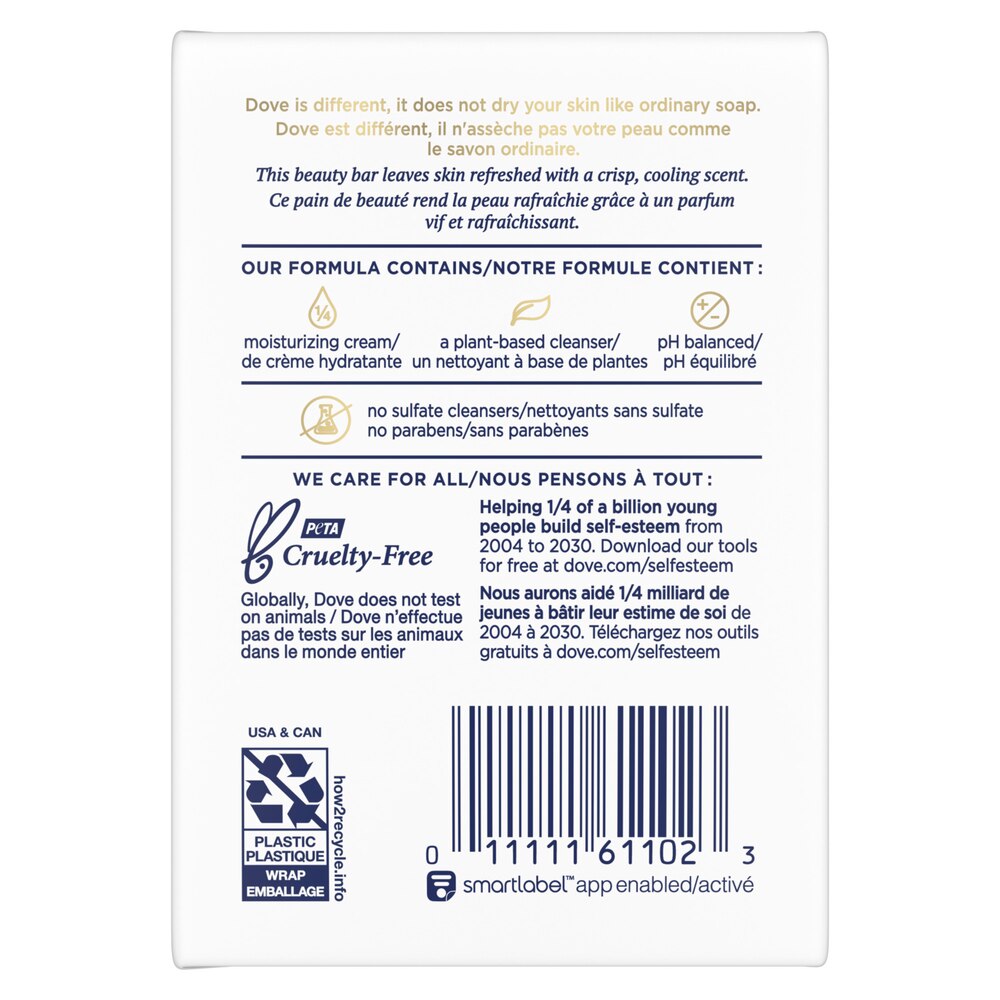 Dove Cool Moisture Cucumber and Green Tea Beauty Bar, 3.75 OZ, 2 Bars