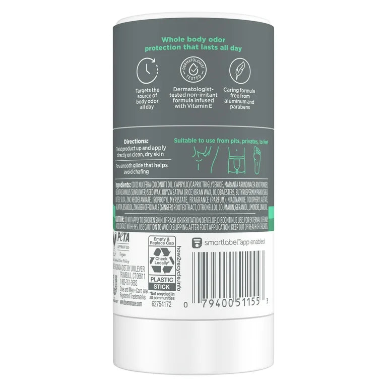 Dove Men +Care Whole Body Deo Stick Men's Deodorant, Bamboo & Aloe 2.6 oz