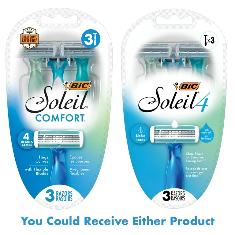 BIC Soleil Comfort Women's Disposable Razor, 3 Count