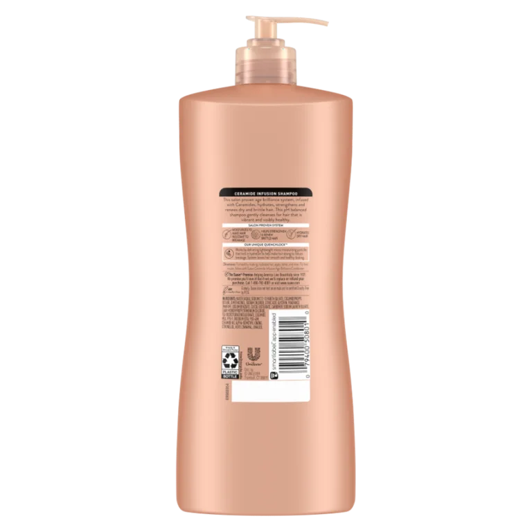 Suave Ceramide Infusion Age Brilliance Shampoo with Pump, Strengthening, 28 fl oz