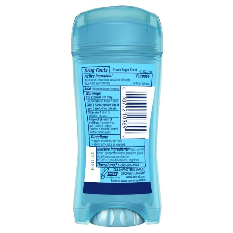 Secret Deodorant 2.6oz Clear Gel Brown Sugar