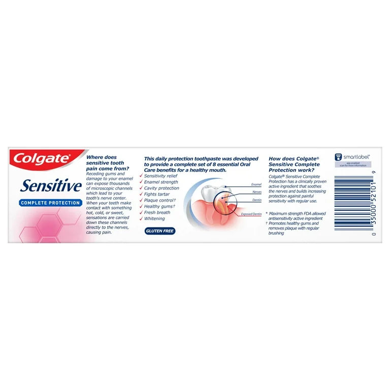 Colgate Sensitive Complete Protection Toothpaste, Mint, 6 oz Tube