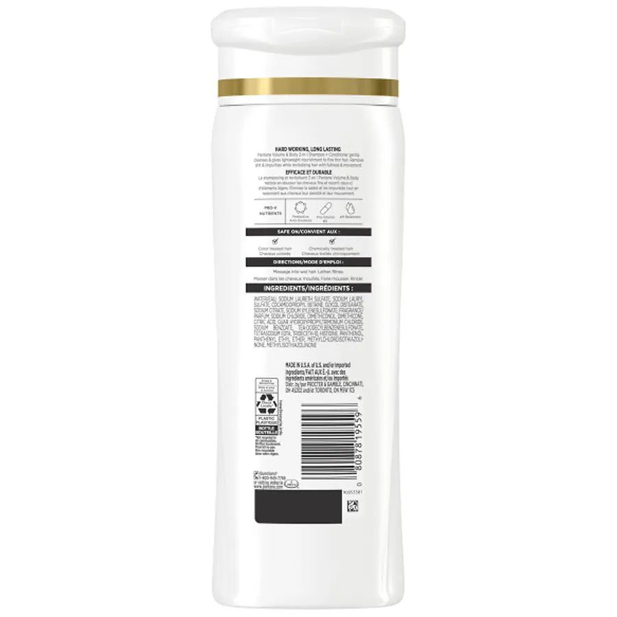 Pantene Sheer Volume 2-in-1 Shampoo & Conditioner, 12.0 fl oz