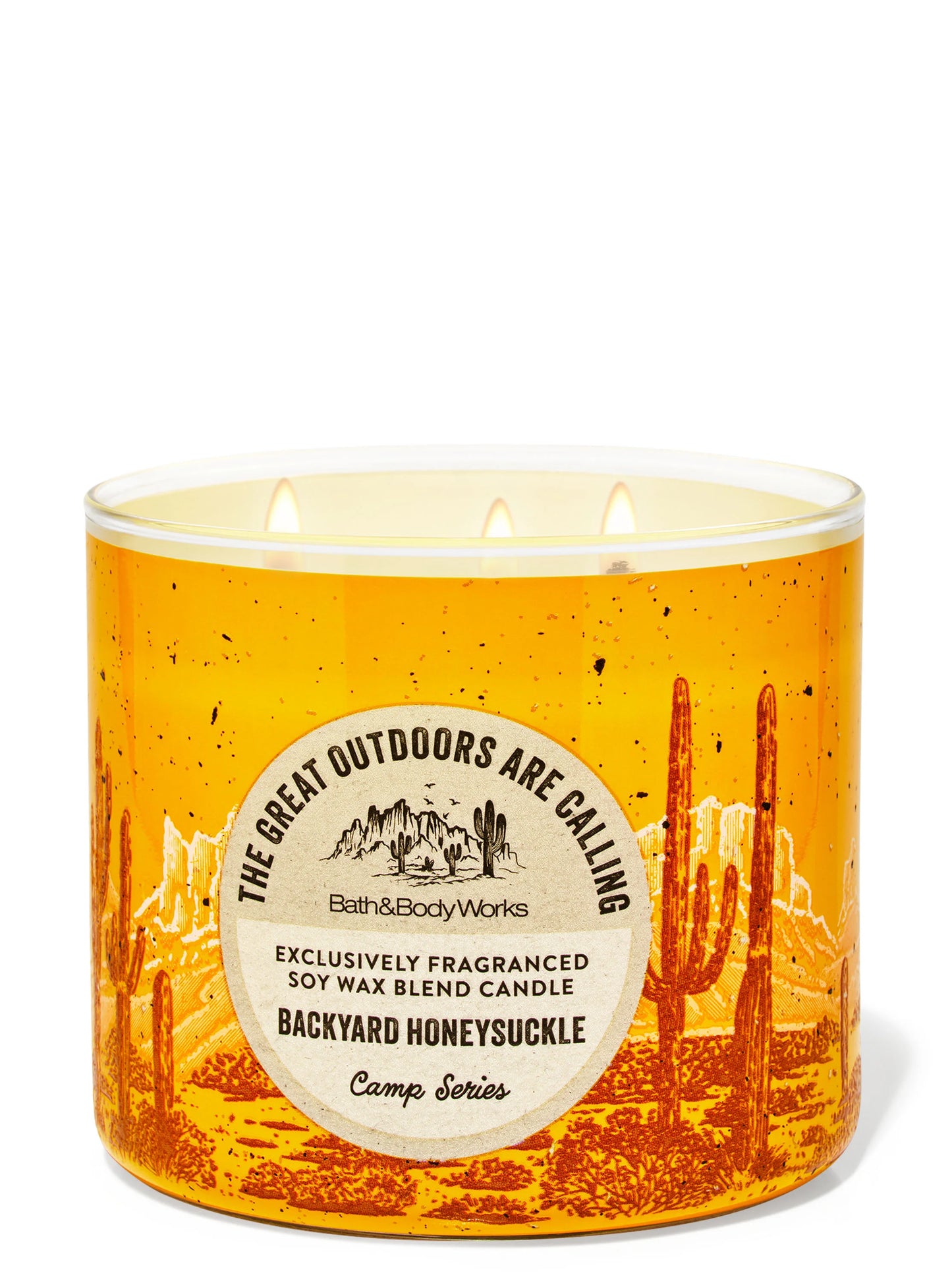 Bath & Body Works 3 Wick Candle- Backyard Honeysuckle