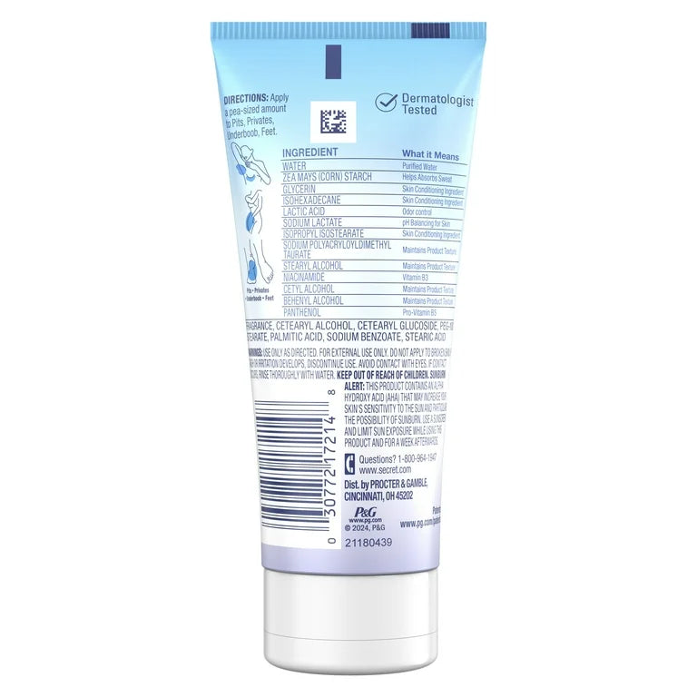 Secret Whole Body Aluminum-Free Dry Feel Cream and Absorbs Sweat, Deodorant Stick for Women, Completely Clean Scent, 3.0oz