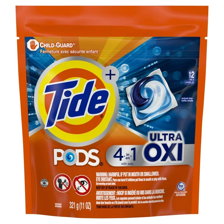 Tide Pods Laundry Detergent Packs Ultra Oxi, 12 Ct