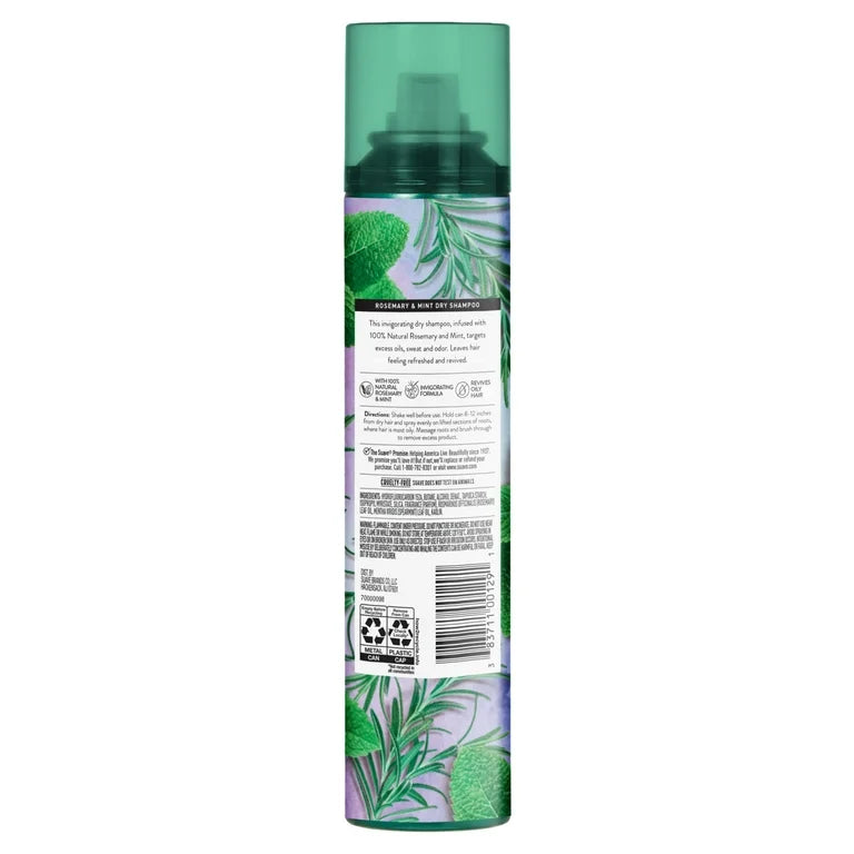 Suave Rosemary & Mint Invigorating Dry Shampoo, for Instantly Reviving Oily Hair, 4.3 oz