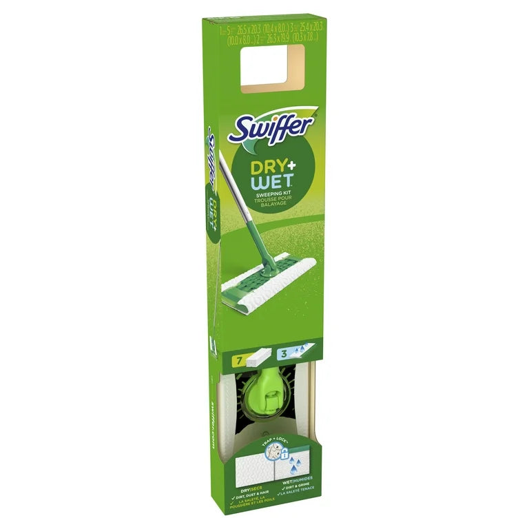 Swiffer Sweep + Mop, Broom & Mop Alternative, Dry & Wet Floor Cleaner, Fresh Scent, Cleaning Set