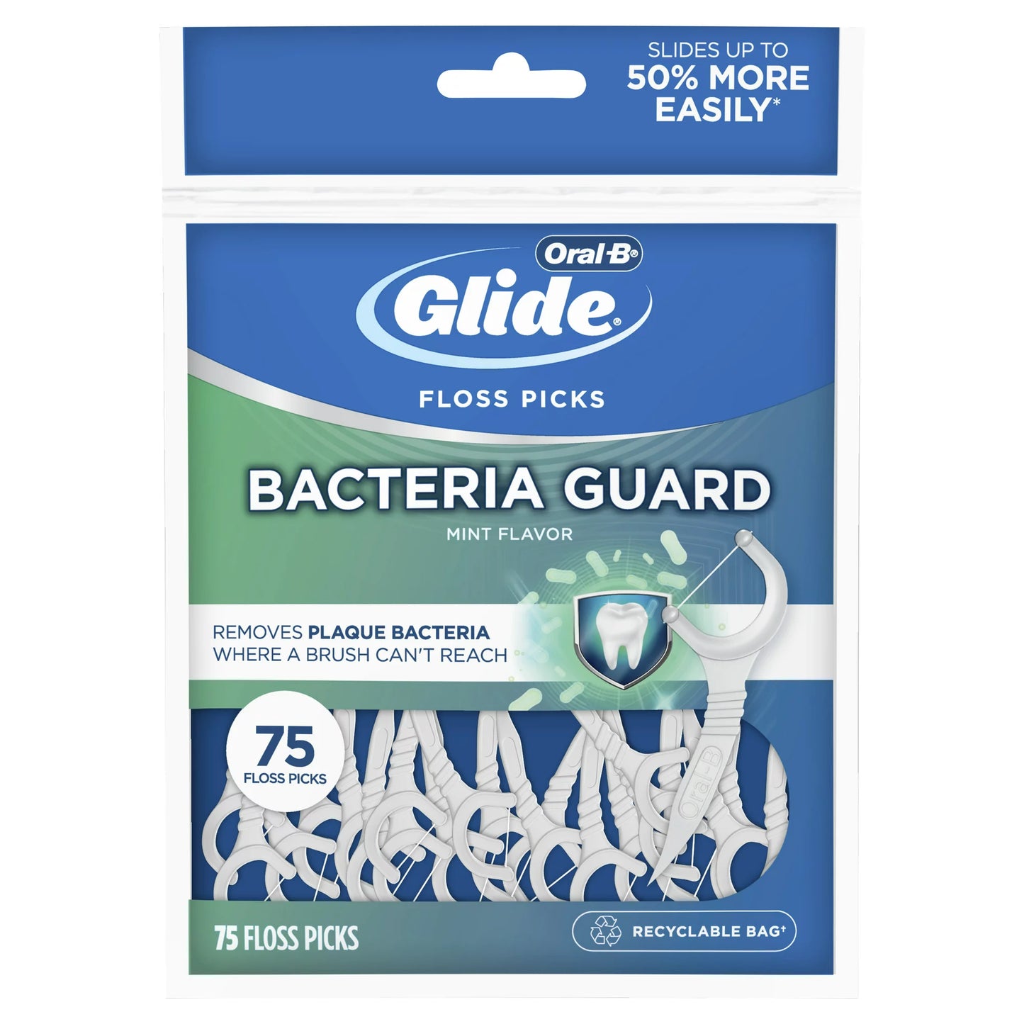 Glide Floss Picks Bacteria Guard 75ct