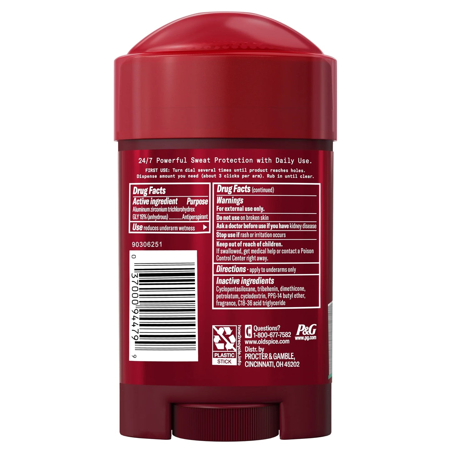 Old Spice Sweat Defense Antiperspirant Deodorant for Men, Pure Sport Plus, 2.6 oz***