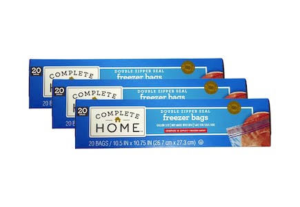 Complete Home Gallon Freezer Bags 20ct