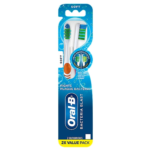 Oral-B Bacteria Blast Soft Toothbrushes 2 pack***