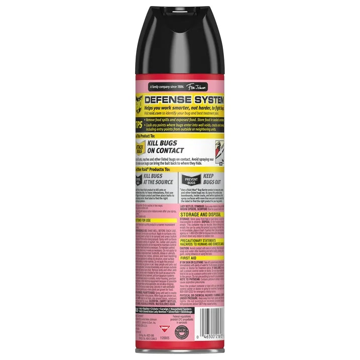 Raid Ant &amp; Roach, repelente de insectos en aerosol, aroma fresco para exteriores, 17,5 oz