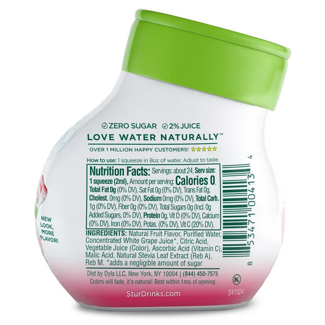 Mezcla para bebida potenciadora de agua líquida Simply Strawberry Watermelon de Stur, 1,62 fl oz, sin azúcar, cero calorías