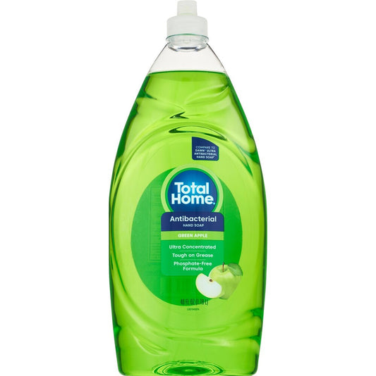 Total Home Antibacterial Dish and Hand Soap, Green Apple, 40 oz