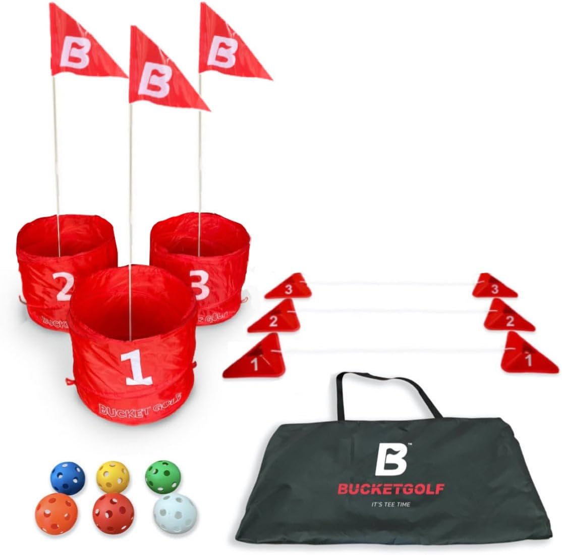 Bucketgolf 遊戲 3 洞入門套裝 - 全新戶外庭院高爾夫遊戲