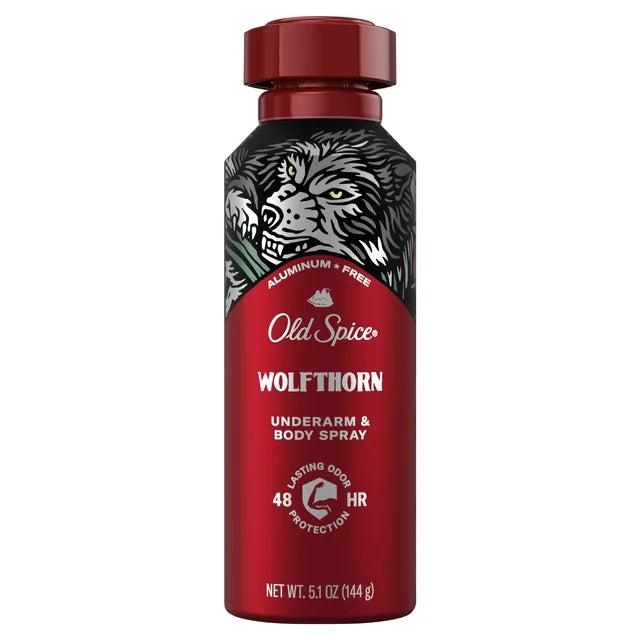 Old Spice Aluminum Free Body Spray, Wolfthorn, 5.1 oz***