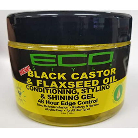 Eco Style Black Castor & Flaxseed Oil Hair Gel 11oz***