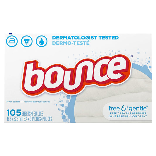 Bounce 織物軟化乾衣片，自由溫和，105 片