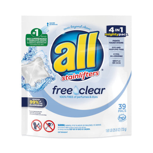 All Mighty Pacs Free Clear Laundry Detergent Pacs - 39ct