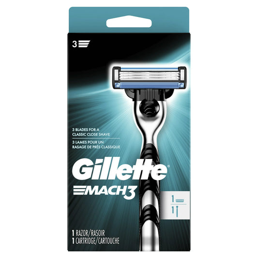 Mango de afeitadora para hombre Gillette Mach3 + 1 cuchilla de repuesto