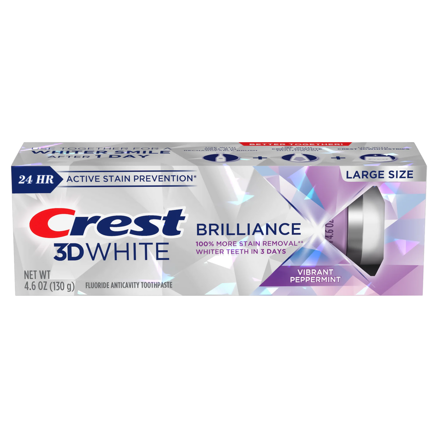 Pasta de dientes blanqueadora Crest 3D White Brilliance Vibrant Peppermint, 4,6 oz***