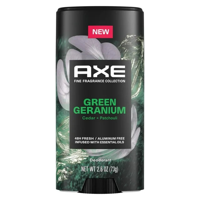 Axe Fine Fragrance Collection 男士除臭棒，綠色天竺葵，2.6 盎司