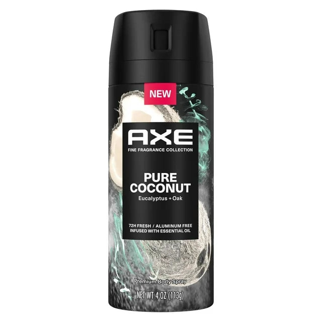 Axe Fine Fragrance Collection Deodorant Spray, Pure Coconut Aluminum-Free, 4 oz ***