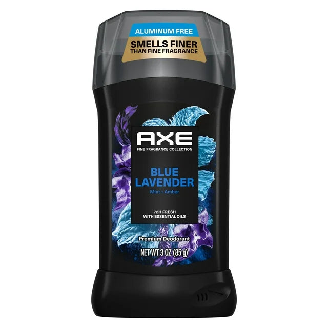 Axe Fine Fragrance Men's Deodorant Stick Blue Lavender Mint Amber, 3 oz