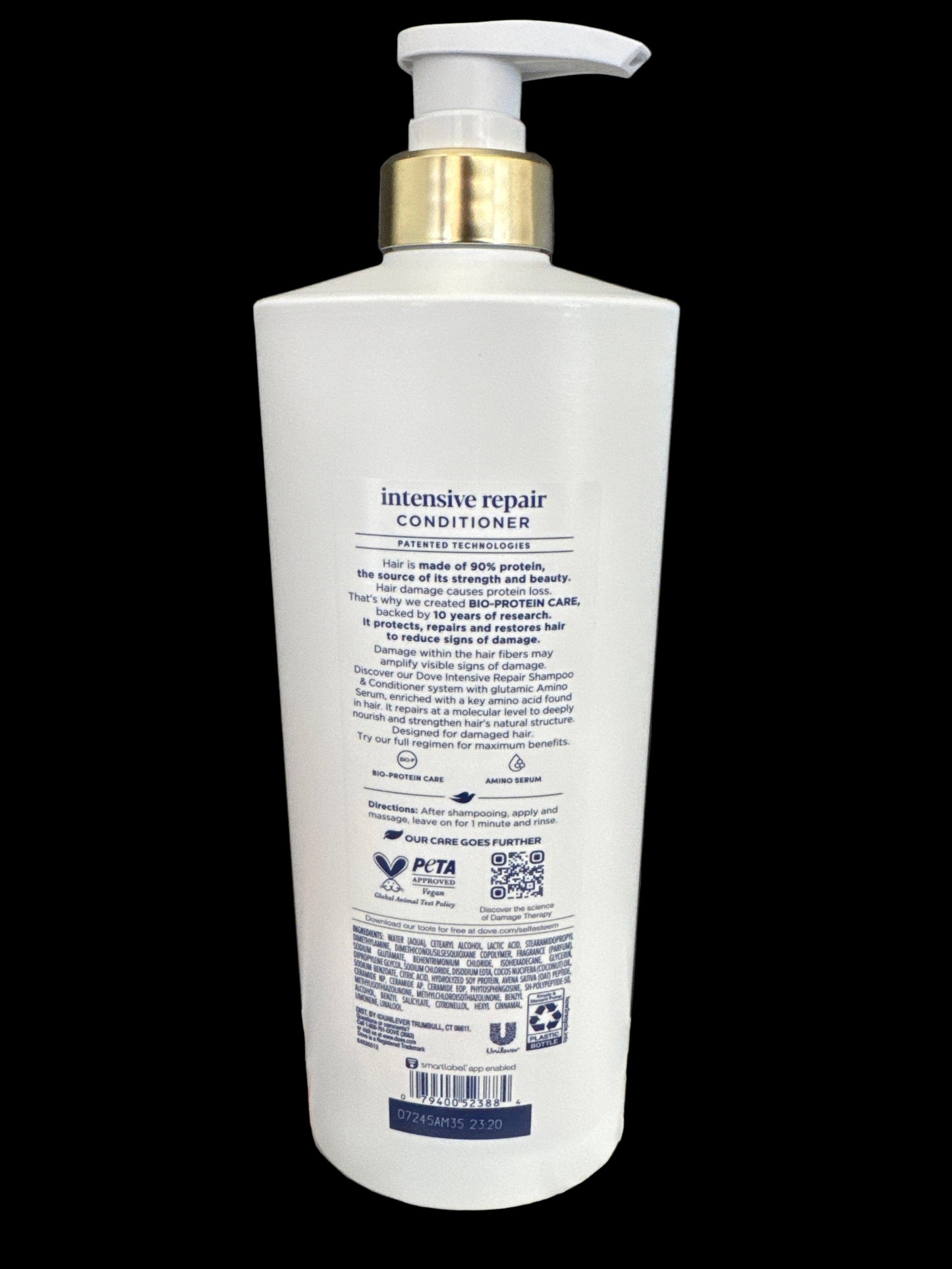 Value Size Dove Intensive Repair Hair Conditioner Pump with Glutamic Amino Serum & Bio-Protein Care - 33.8 fl oz