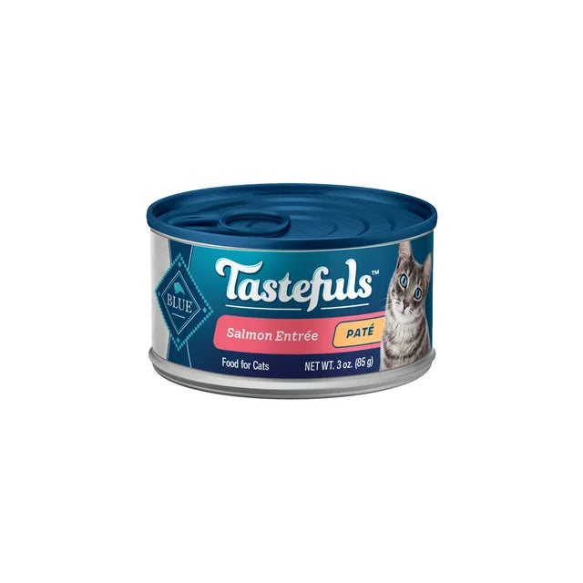 Blue Buffalo Tastefuls Salmon Pate Wet Cat Food for Adult Cats, 3 oz. Can