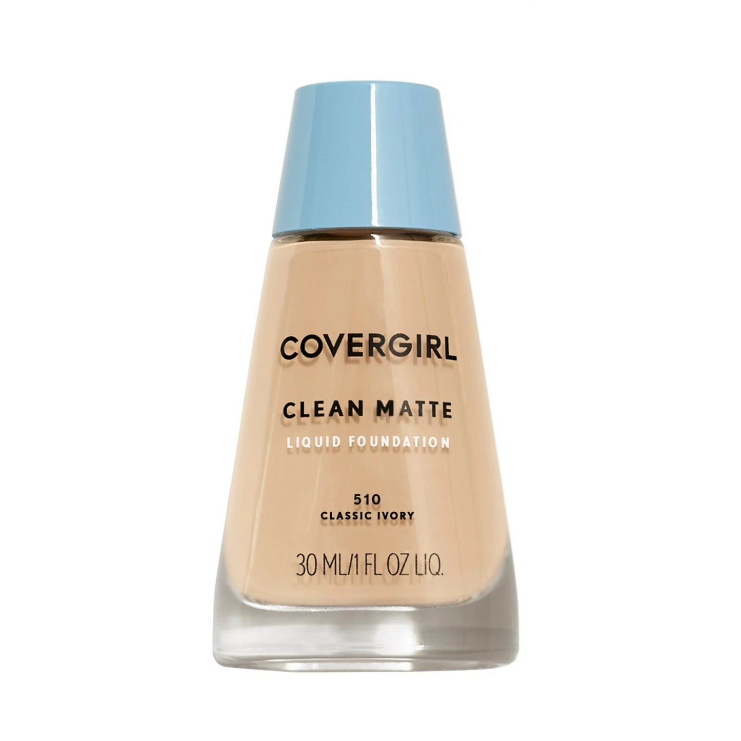 COVERGIRL Clean Matte Liquid Foundation, 510 Classic Ivory, 1 oz, Liquid Foundation, Matte