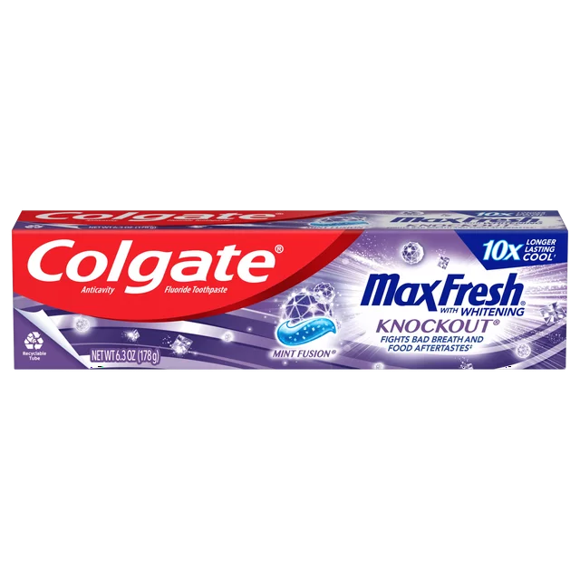 Colgate MaxFresh Knockout Mint Fusion 6.3oz ***