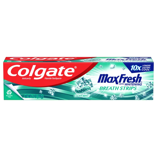 Pasta de dientes Colgate Max Fresh con mini tiras para el aliento, menta limpia, 6,3 oz ***