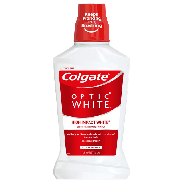 Enjuague bucal Colgate Optic White de 16 onzas***