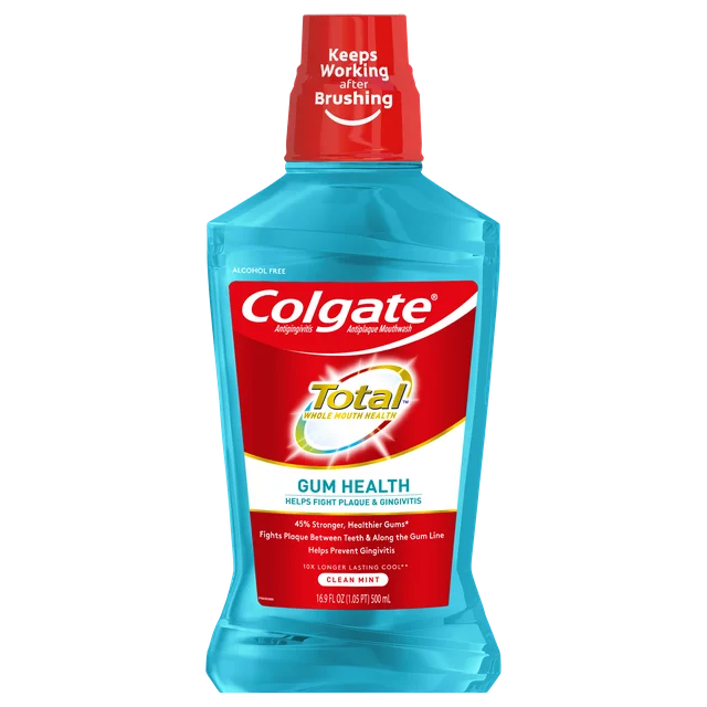 Enjuague bucal sin alcohol Colgate Total Gum Health, menta limpia, 16,9 oz