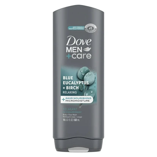 Gel de baño Dove Men+Care, eucalipto azul y abedul, 18 fl oz***