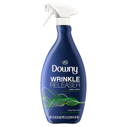 Downy Wrinkle Releaser and Refresher Fabric Spray, Starch Alternative, Crisp Linen Scent, 33.8 fl oz