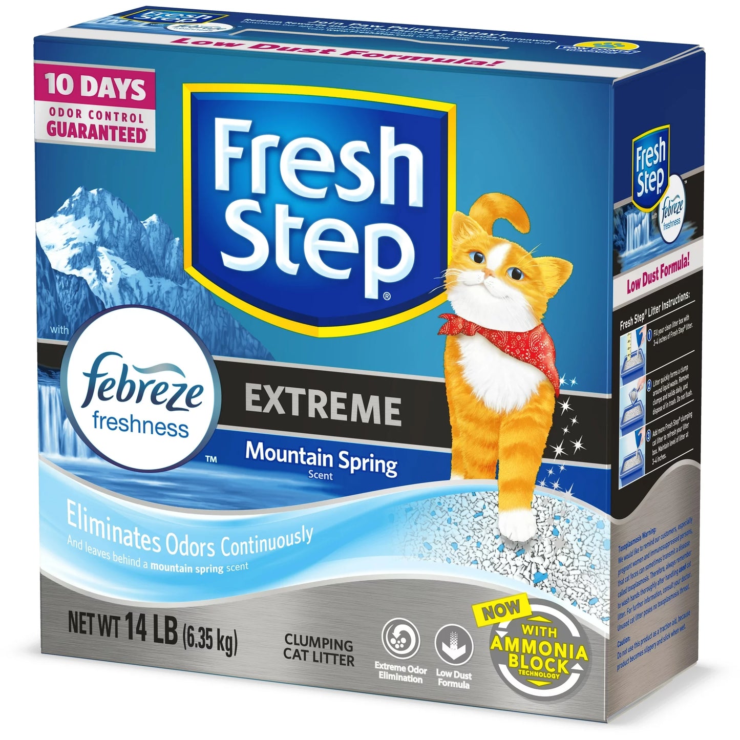 Fresh Step Extreme Scented Litter, Clumping Cat Litter - Mountain Spring, 14 lbs