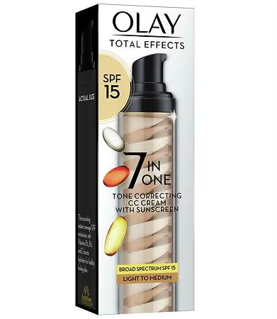 Crema CC correctora de tono Olay Total Effects con FPS 15, 1,7 fl oz