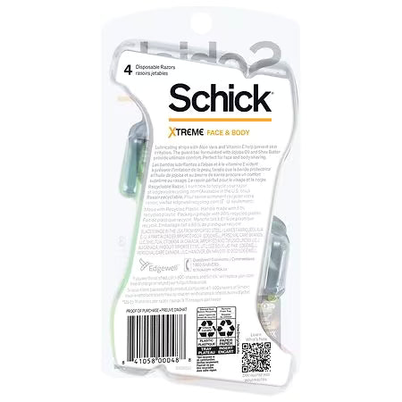 Schick Xtreme Face and Body Men's Disposable Razors 4.0ct